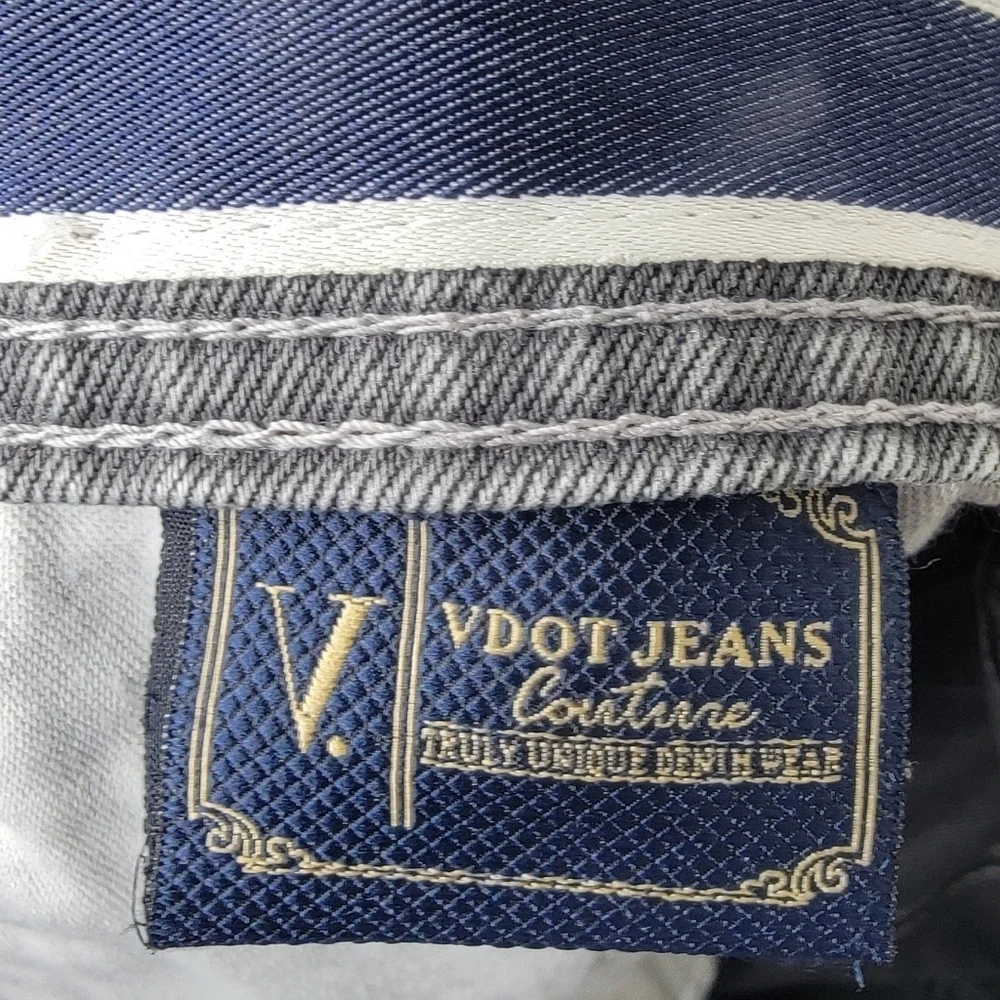 VDot Ultra Slim Men Jeans Pop Fit Mid Rise Tapered Light Faded Grey Tall 32 x 34